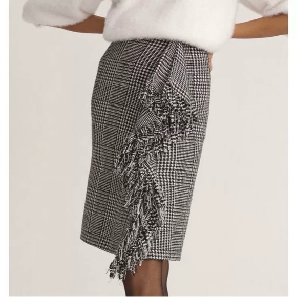 NEW ANTHROPOLOGIE X MARE-MARE Fringed Plaid Skirt